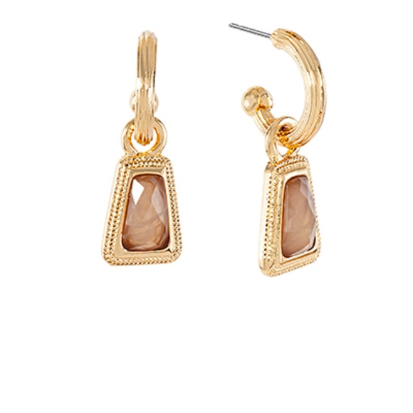 Trapezoid Stone Dangle Earrings - Picture 6 of 7